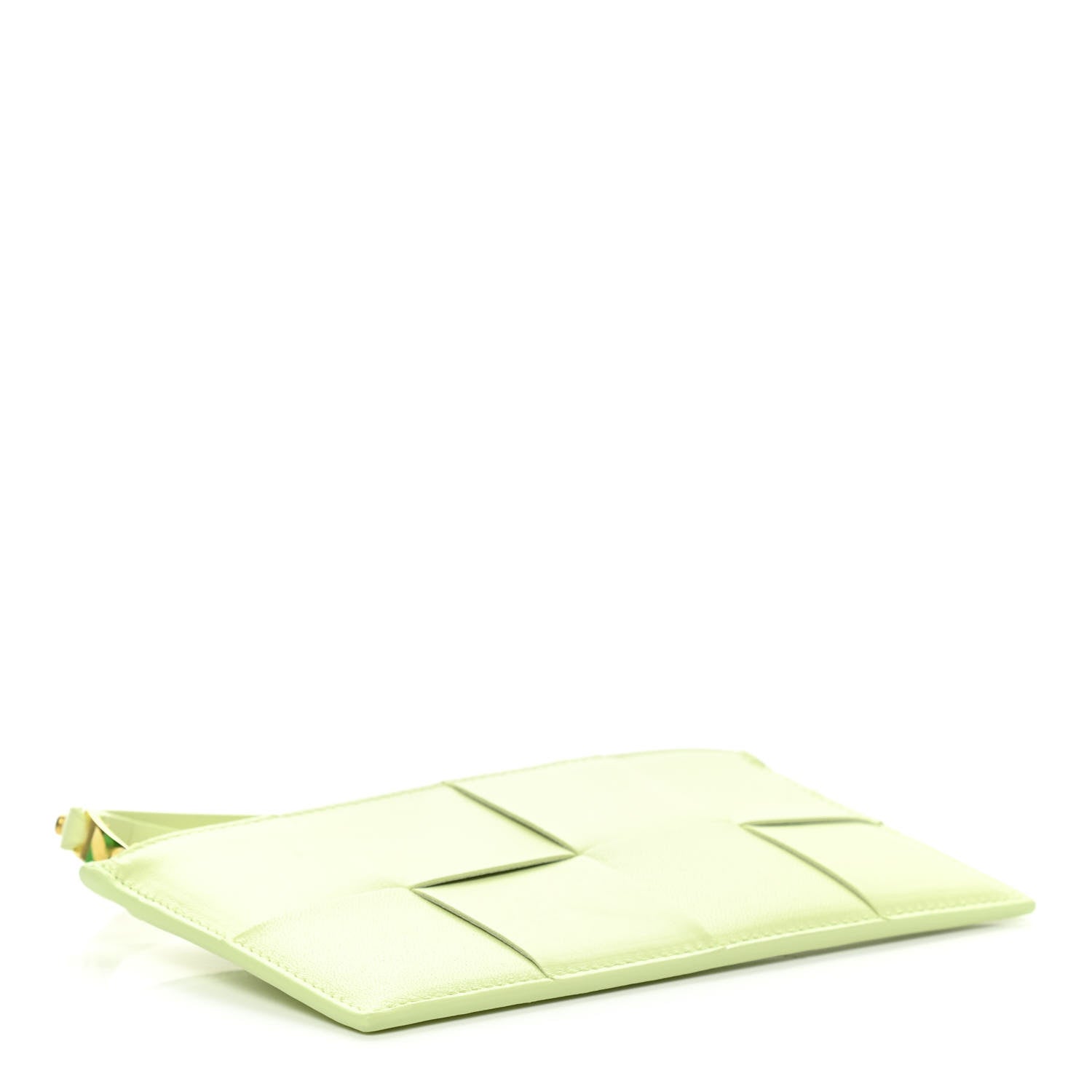 Bottega Veneta Lambskin Maxi Intrecciato Bill Pouch Lemon Washed 4 of 9