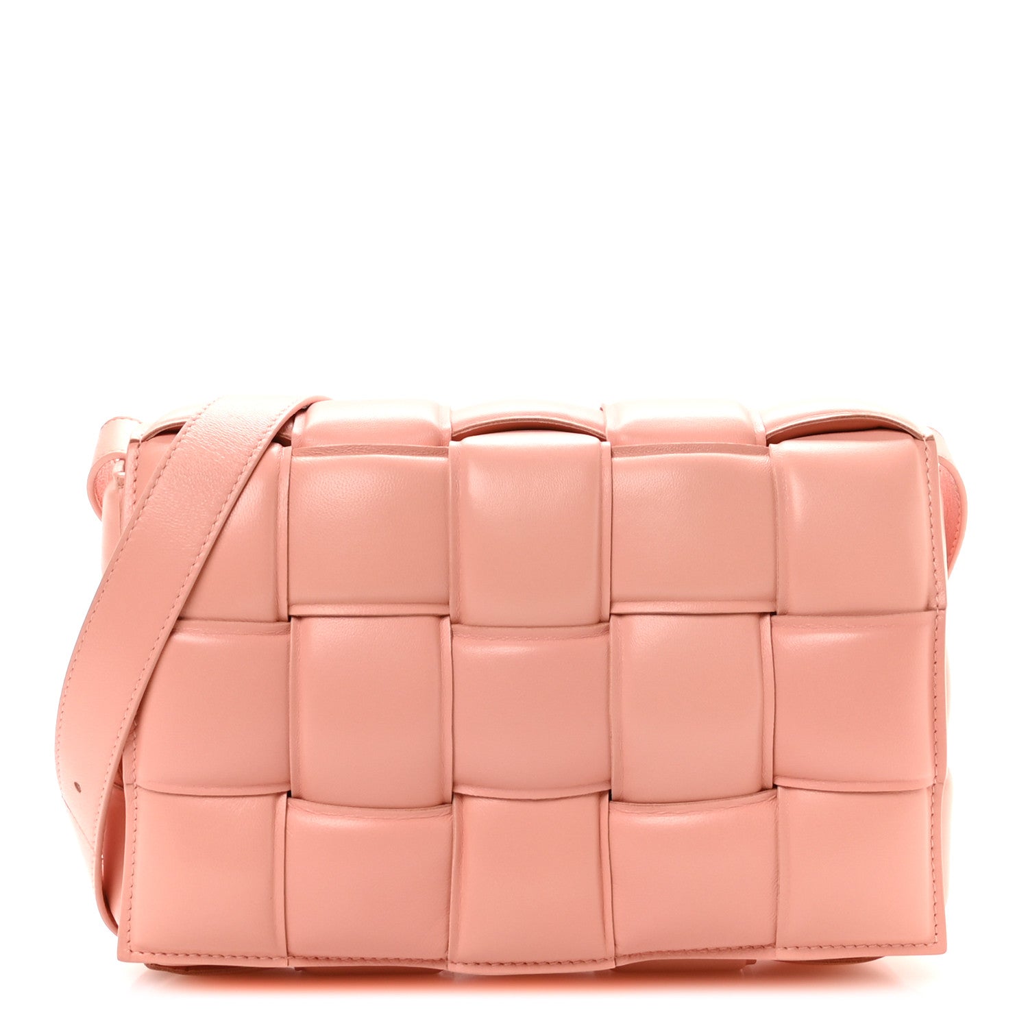 Bottega Veneta Nappa Maxi Intreccio Padded Cassette Crossbody Bag Peachy 1 of 11