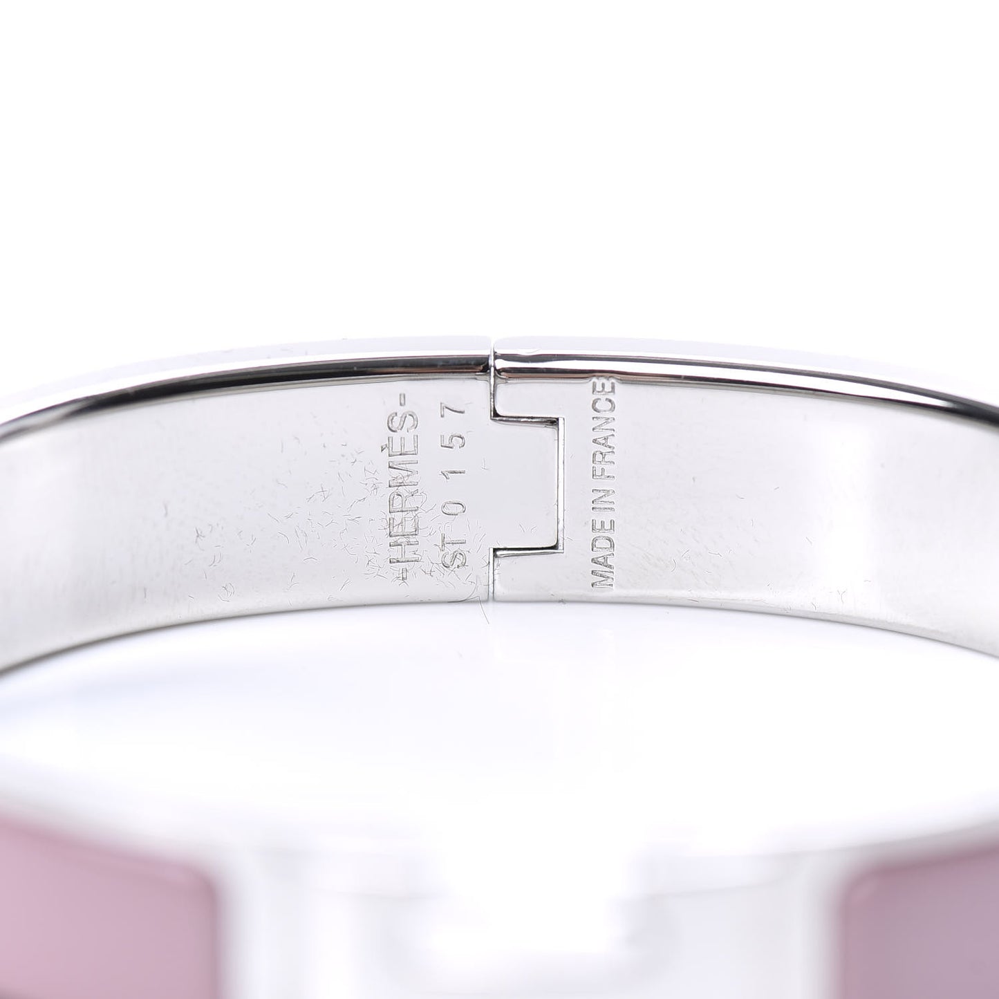 Enamel Narrow Clic Clac H Bracelet PM Bois De Rose