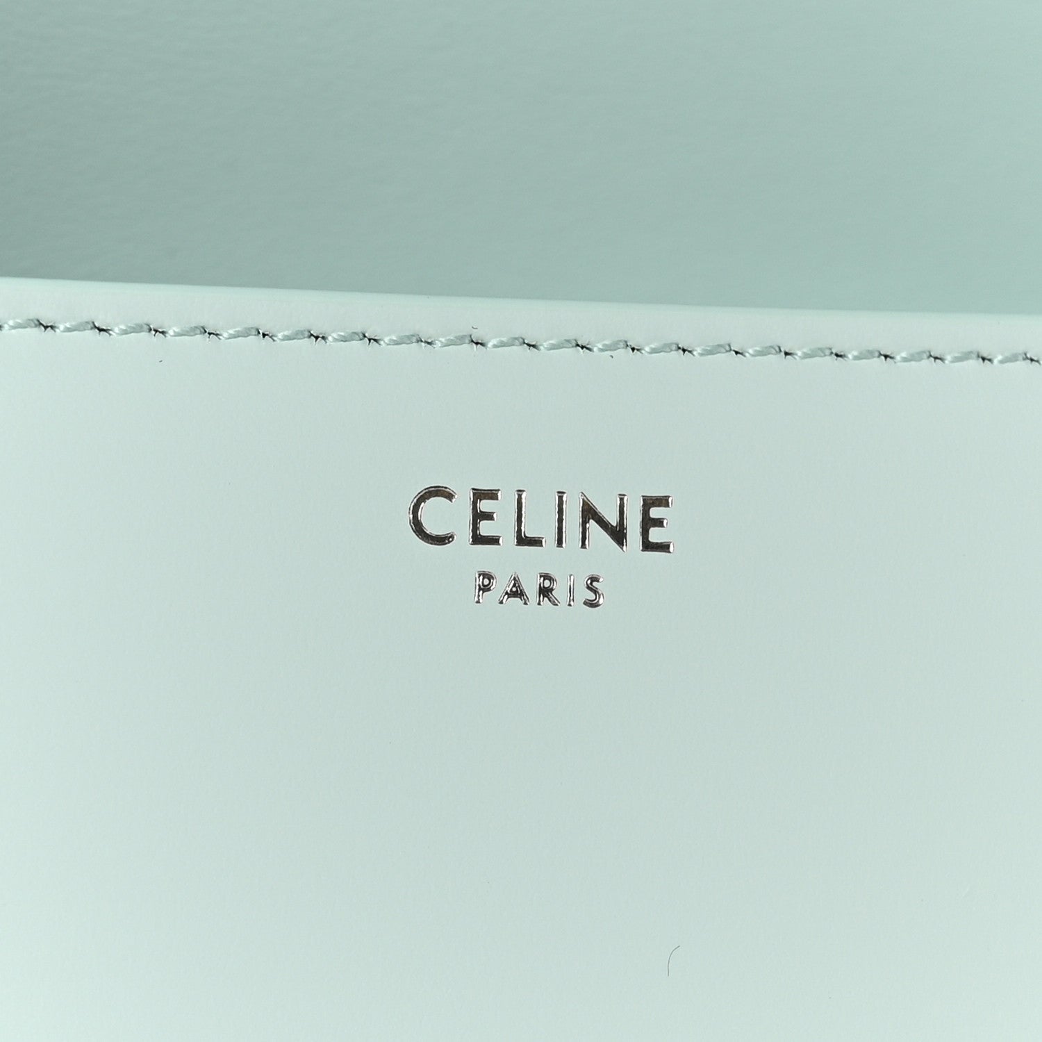 Celine Shiny Calfskin Teen Triomphe Light Aqua 6 of 10