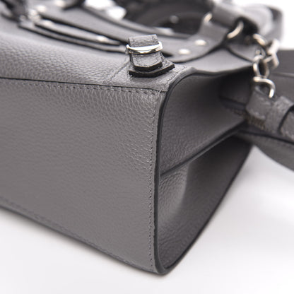 Balenciaga Grained Calfskin Neo Classic Silver Hardware Mini City Dark Grey 10 of 11