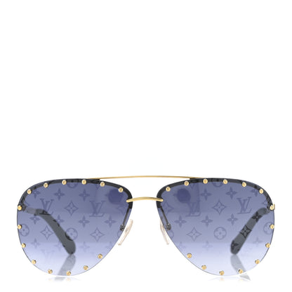 Louis Vuitton Monogram The Party Aviator Sunglasses Z1365U Gold 2 of 8