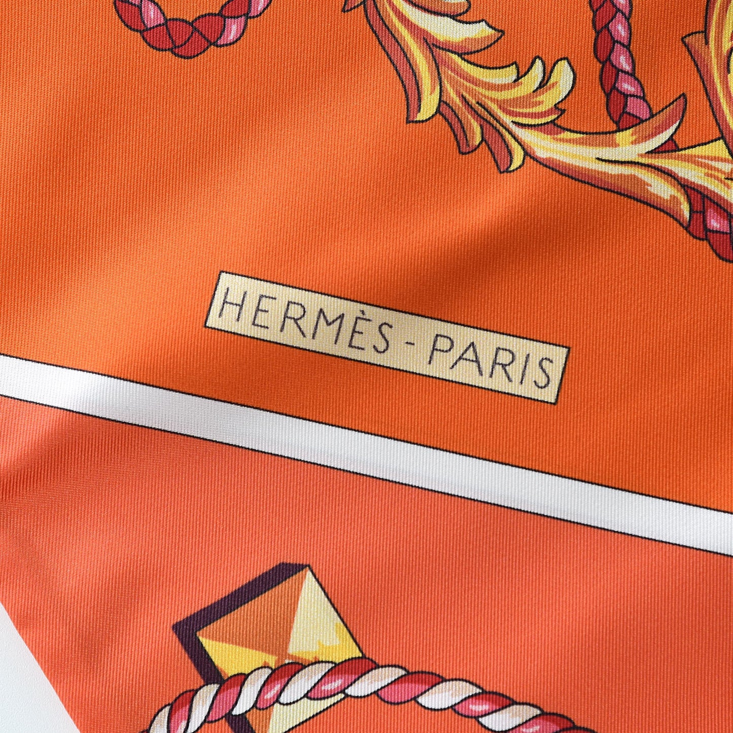 Silk Les Cles Maxi Twilly Cut Corail Orange Rouge