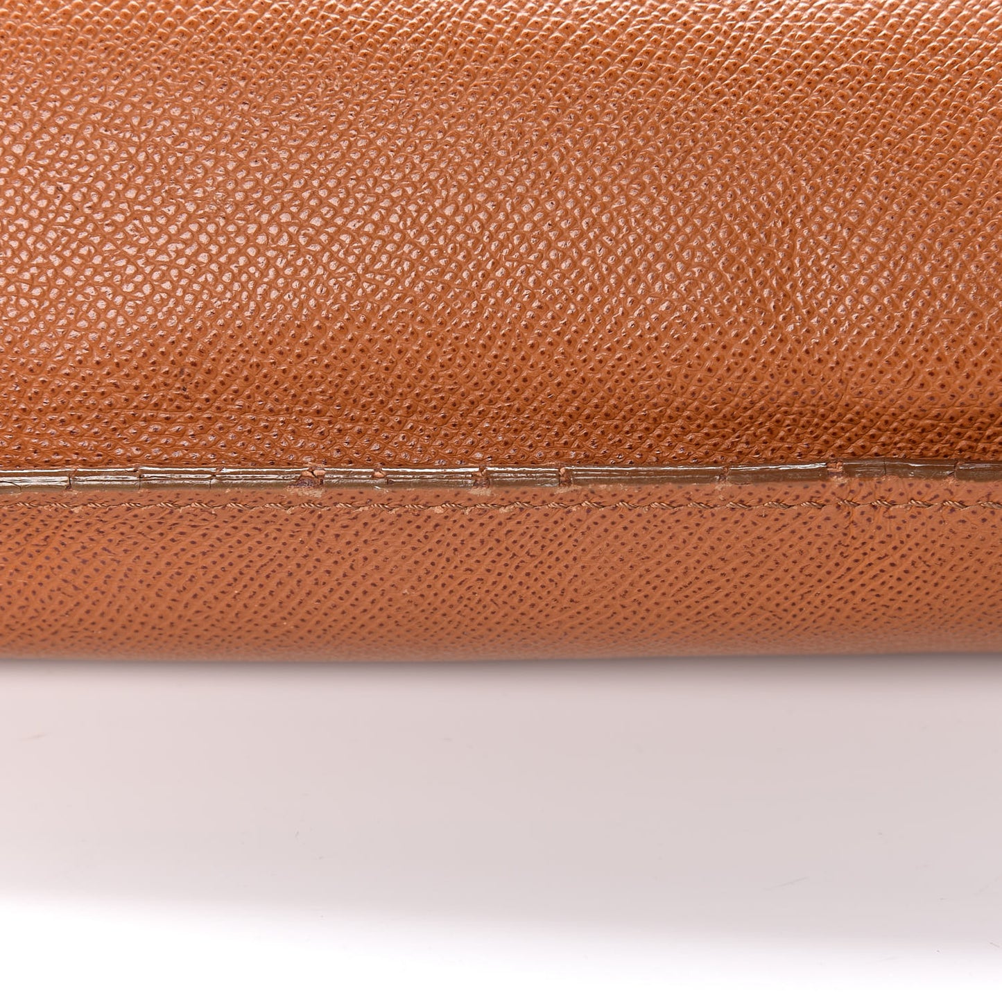 Grained Calfskin Logo Tote Brown