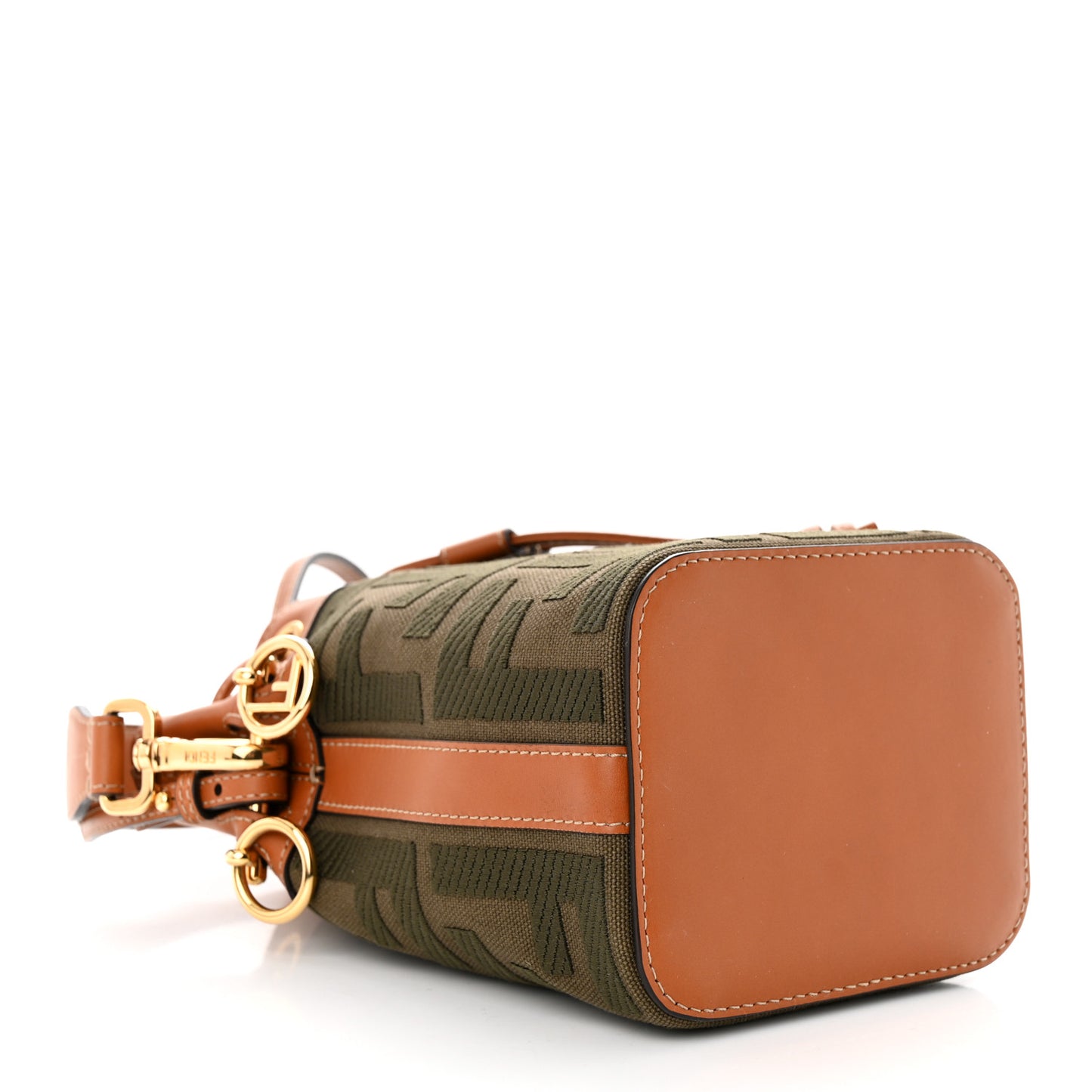 Canvas Vitello King F is Fendi FF Embroidered Mini Mon Tresor Bucket Bag Amazzonia Cuoio