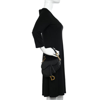Christian Dior Grained Calfskin Mini Saddle Bag Black 2 of 11