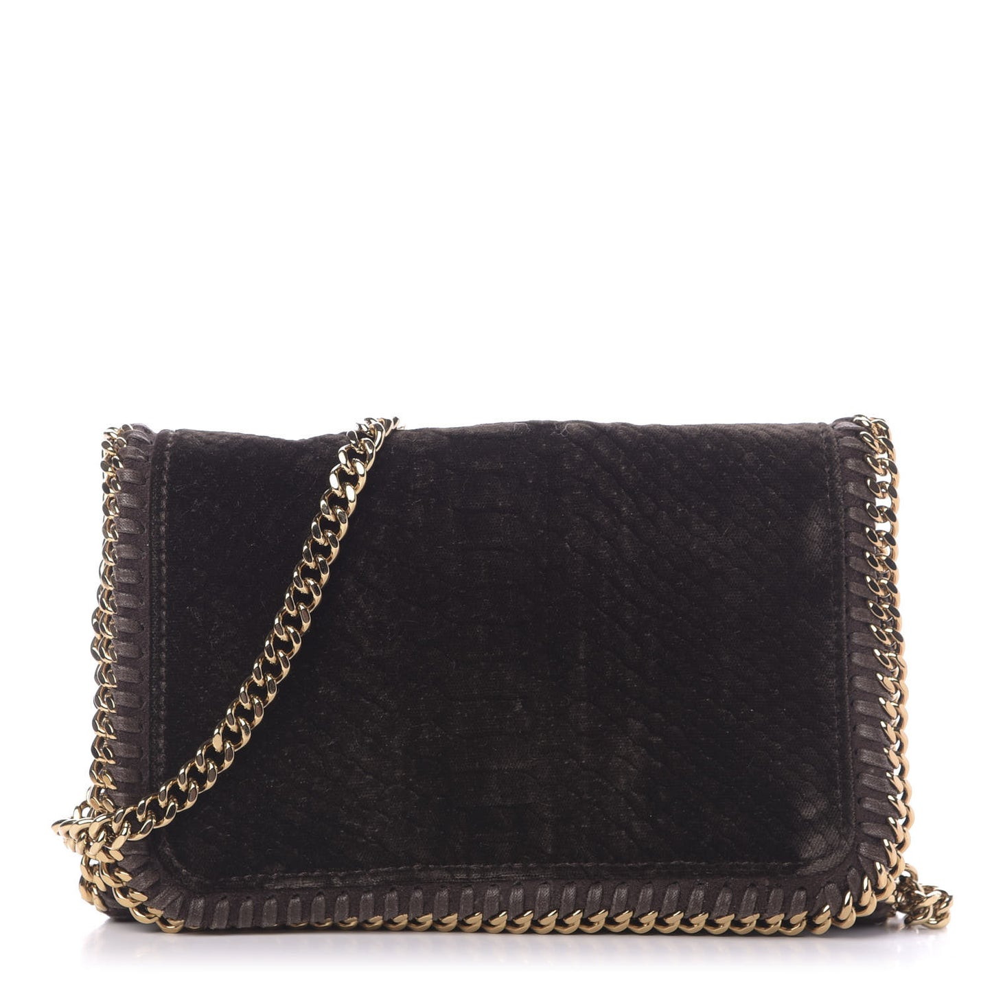 Velvet Python Embossed Falabella Crossbody Bag Bronze