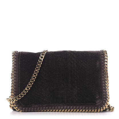 Stella McCartney Velvet Python Embossed Falabella Crossbody Bag Bronze 1 of 10
