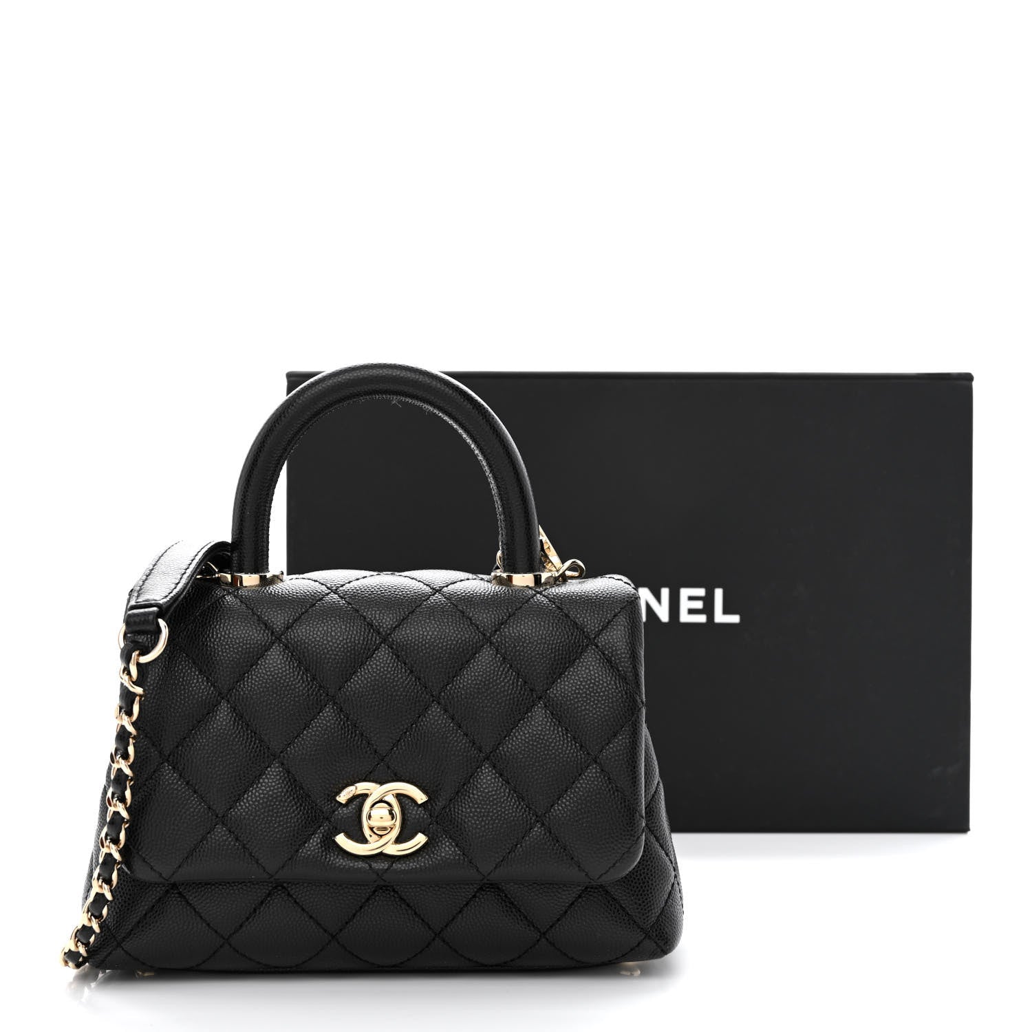 Chanel Caviar Quilted Extra Mini Coco Handle Flap Black 12 of 12
