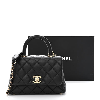 Chanel Caviar Quilted Extra Mini Coco Handle Flap Black 12 of 12