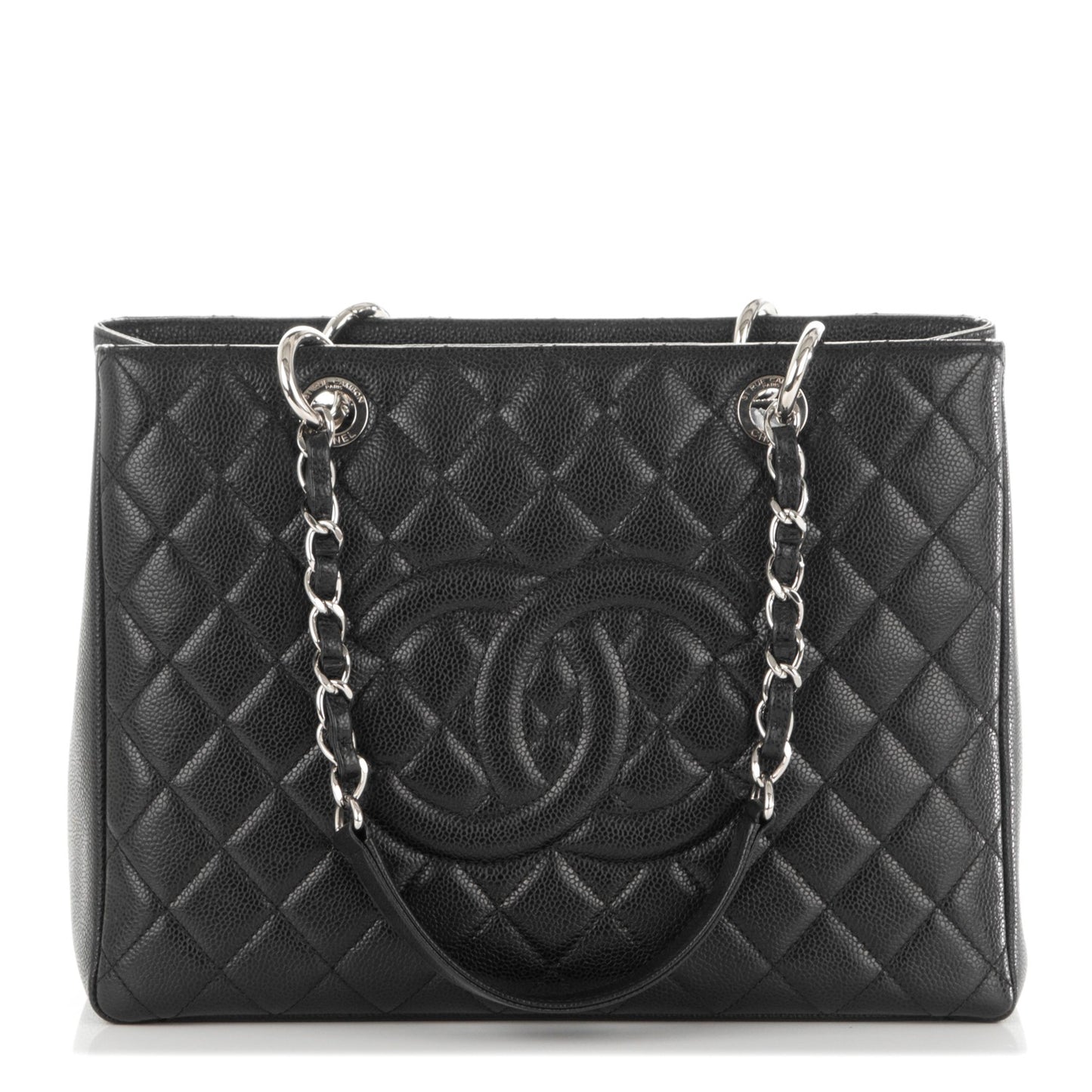 Caviar Quilted Grand Shopping Tote GST Black