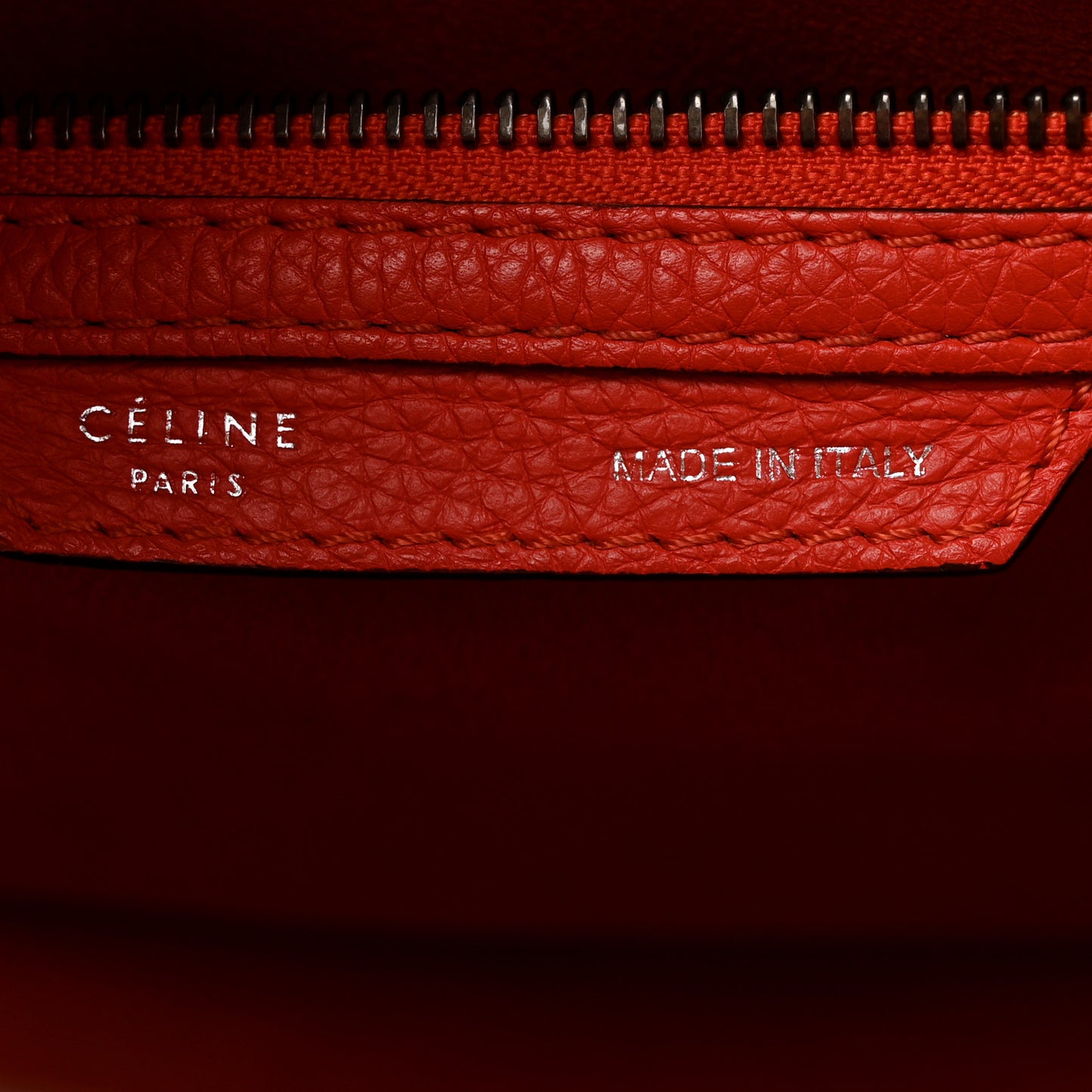 Pebbled Calfskin Micro Luggage Vermillion