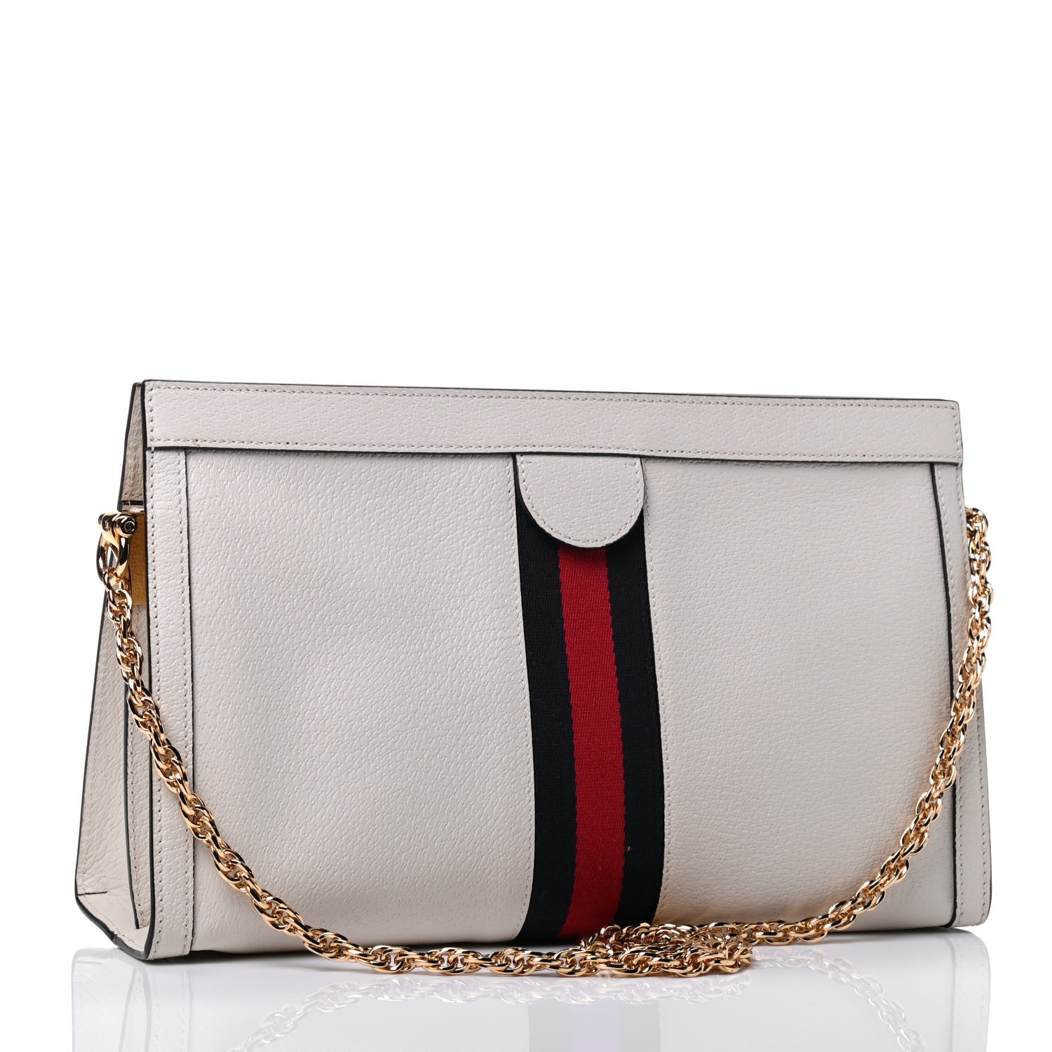 Gucci Textured Calfskin Medium Ophidia Chain Shoulder Bag Mystic White 2 of 4