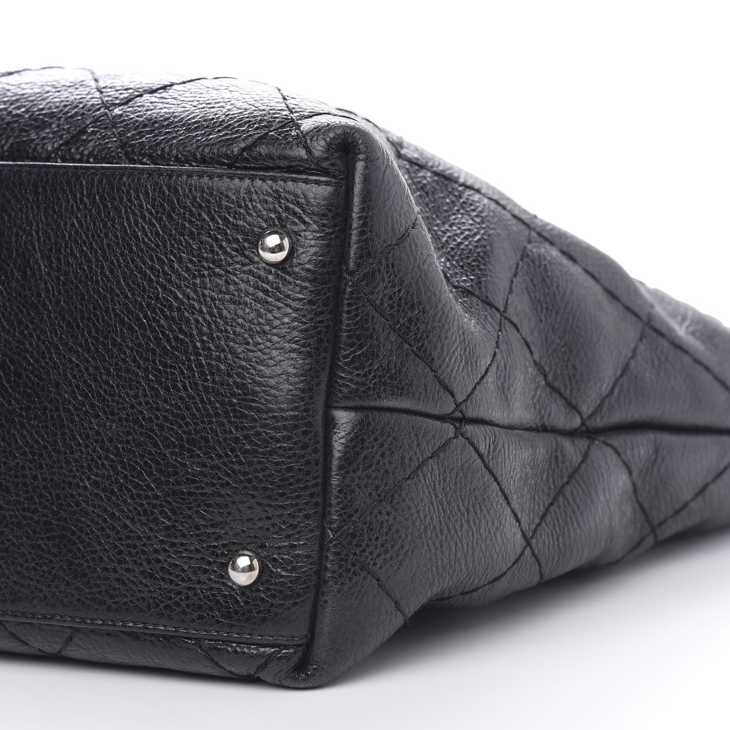 Glazed Calfskin Large On The Road Tote Black