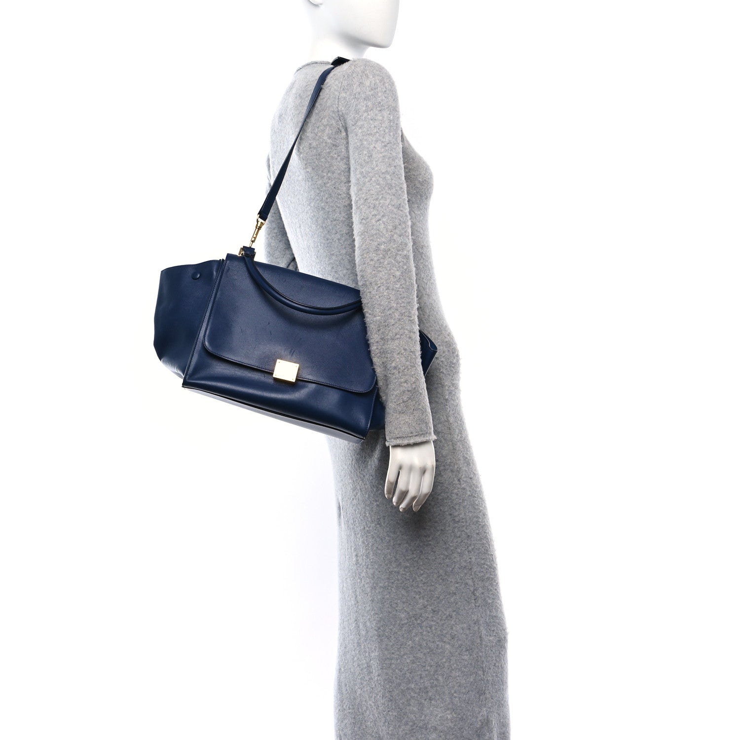 Celine Smooth Calfskin Medium Trapeze Indigo 2 of 12