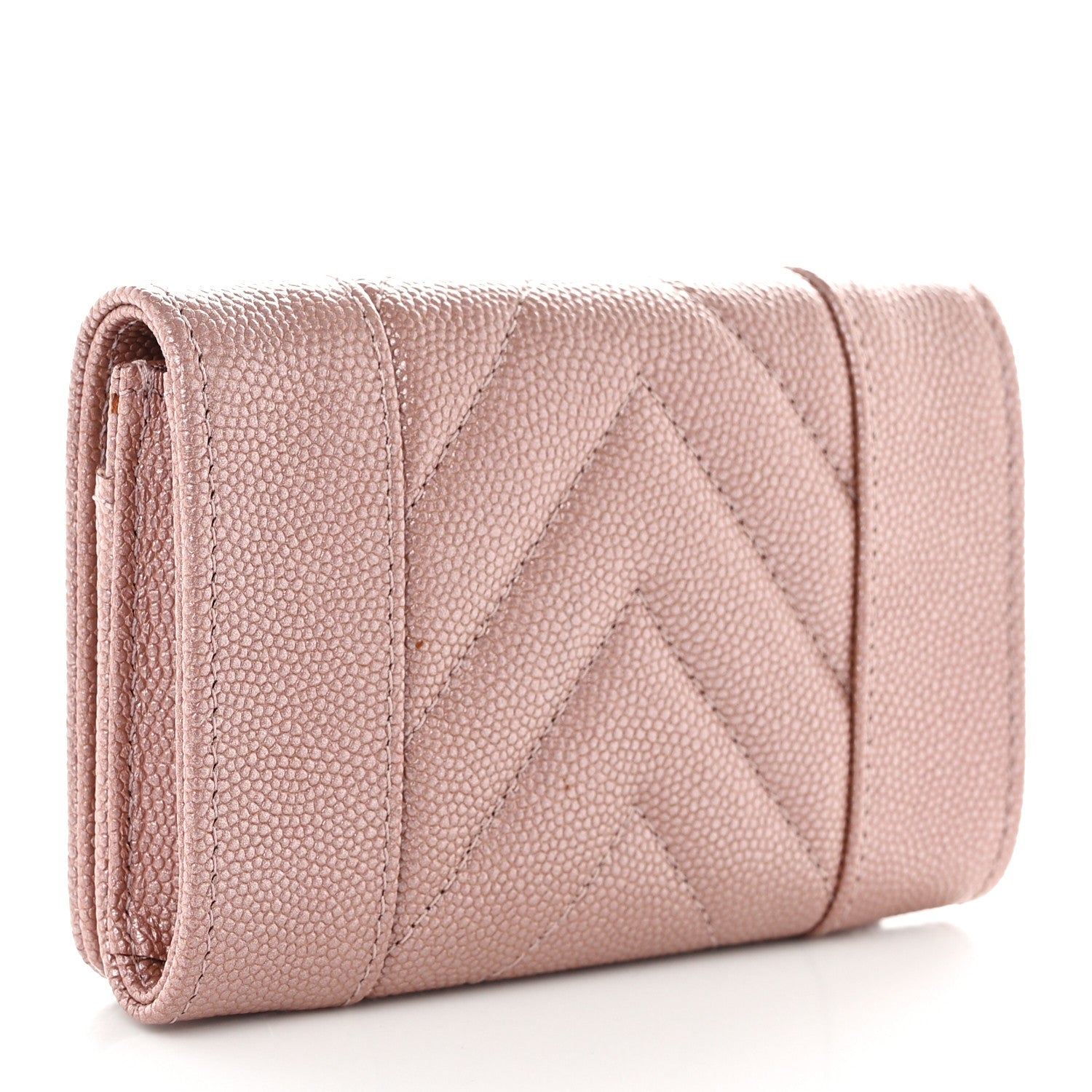 Chanel Caviar Chevron Quilted Flap Card Holder Pink Pink 3 of 11