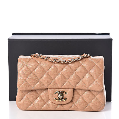 Chanel Caviar Quilted Mini Rectangular Flap Dark Beige 10 of 10