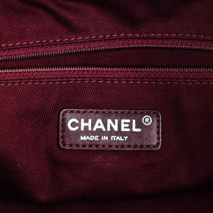 Chanel Iridescent Calfskin Quilted Large Gentle Boy Shopping Tote Navy 7 of 7