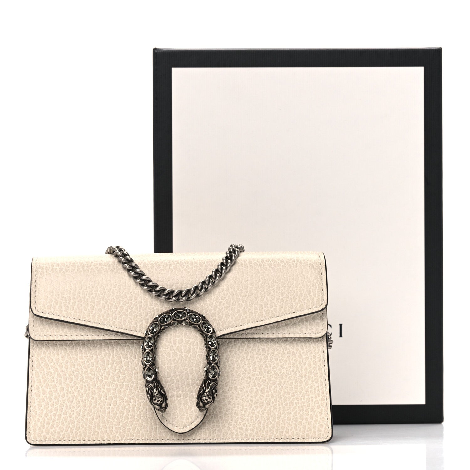 Gucci Dollar Calfskin Crystal Super Mini Dionysus Shoulder Bag Mystic White Black Diamond 12 of 12