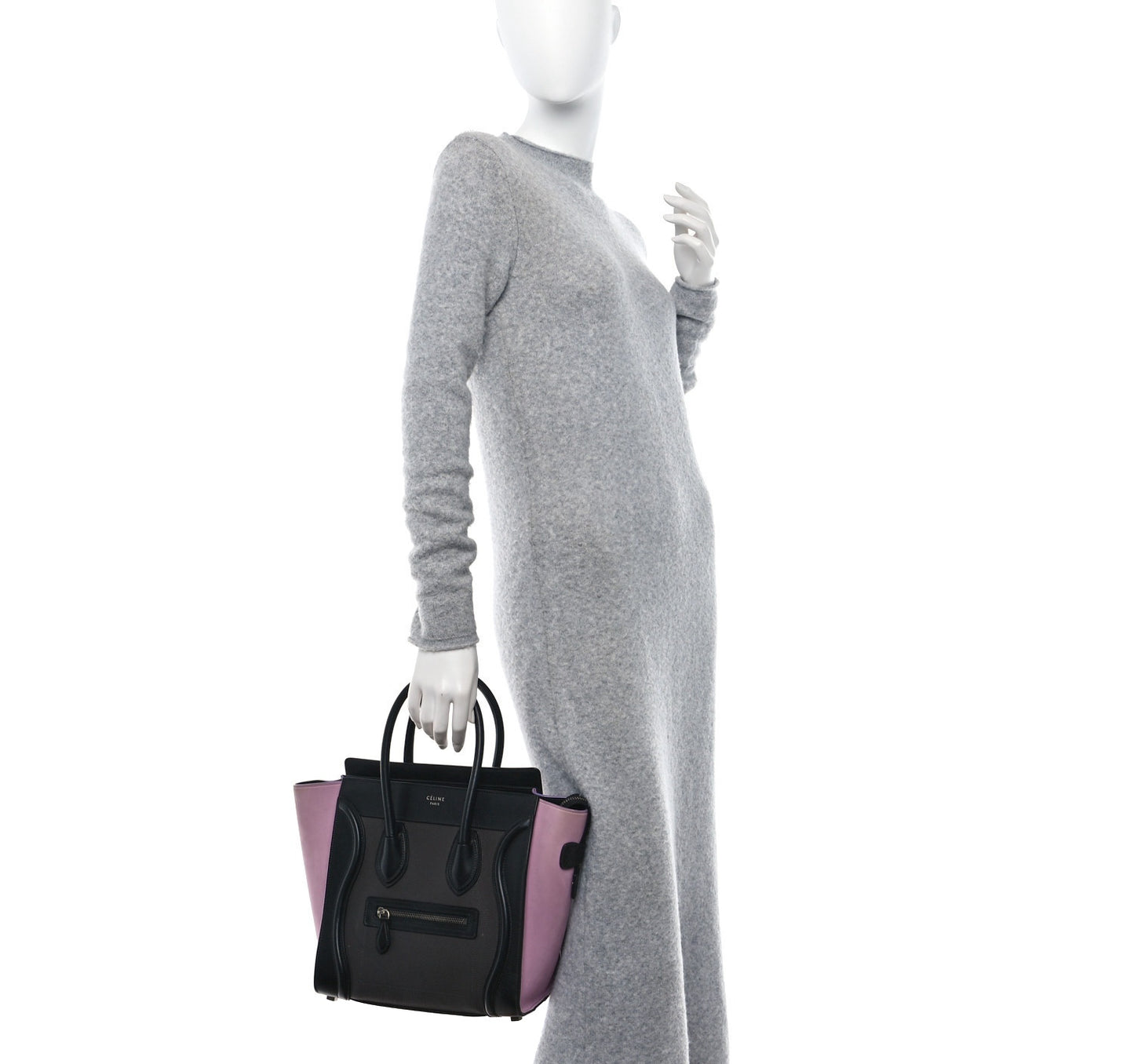 Smooth Drummed Calfskin Micro Tri-Color Luggage Anthracite