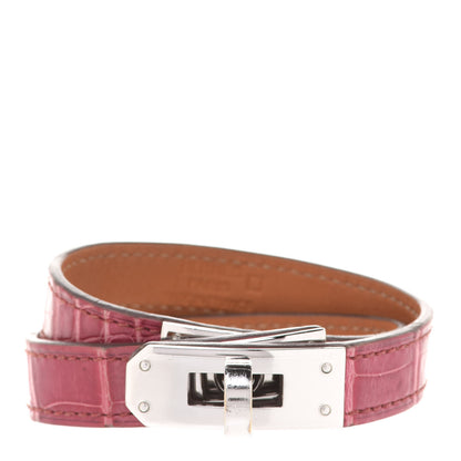 Hermes Matte Alligator Kelly Double Tour Bracelet S Fuchsia 1 of 7