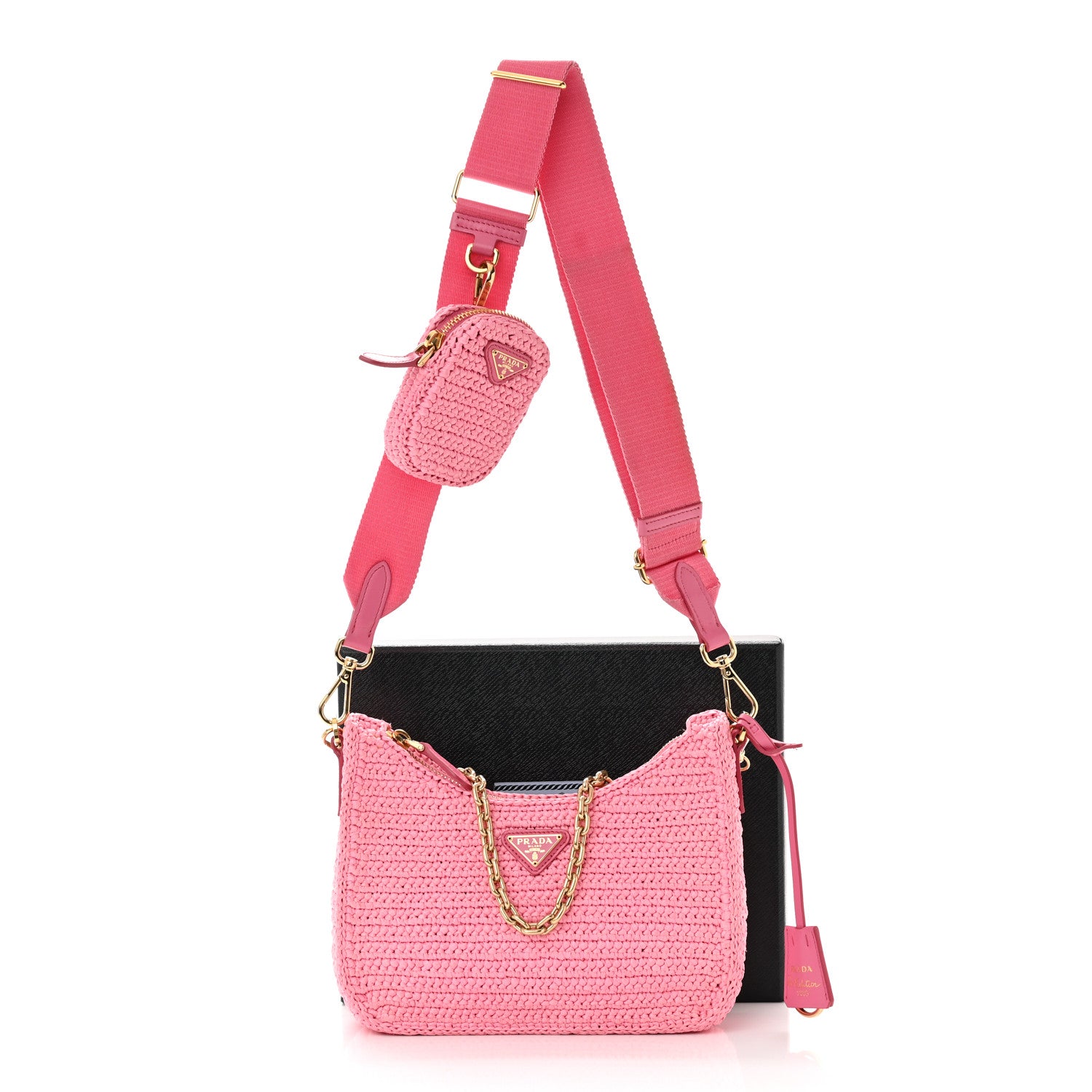 Prada Yarn Raffia Effect Crochet Re-Edition 2005 Shoulder Bag Petalo 12 of 12