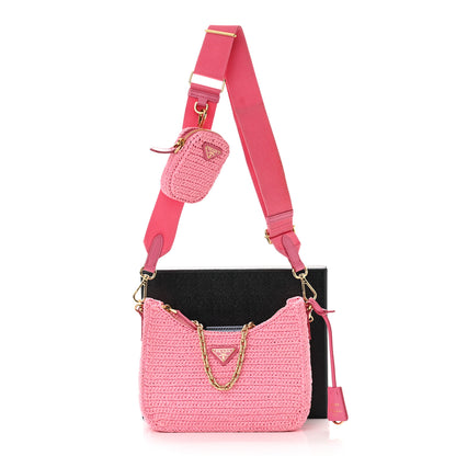 Prada Yarn Raffia Effect Crochet Re-Edition 2005 Shoulder Bag Petalo 12 of 12