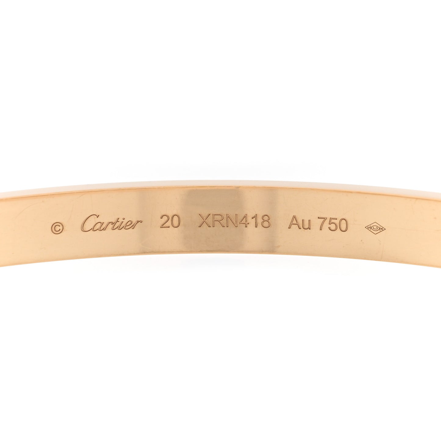 18K Yellow Gold LOVE Bracelet 20