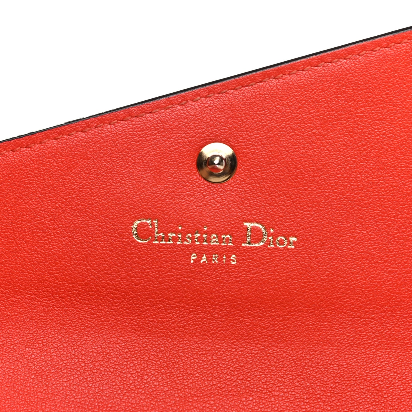 Smooth Calfskin Bi-Color Diorissimo Envelope Wallet Pink Red