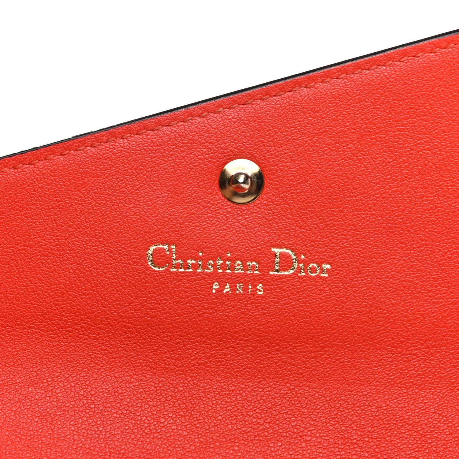Christian Dior Smooth Calfskin Bi-Color Diorissimo Envelope Wallet Pink Red 6 of 10
