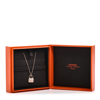 Hermes 18K Rose Gold Diamond Constance Amulette Pendant Necklace 6 of 6