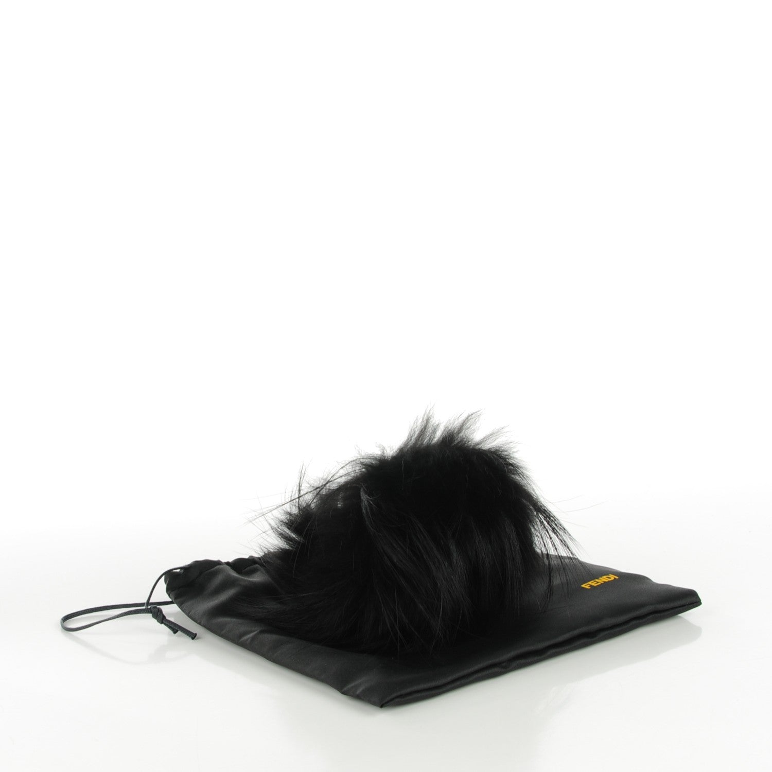 Fendi Vitello Elite Fox Fur Fusto Monster Bag Bug Charm Black Yellow 5 of 5