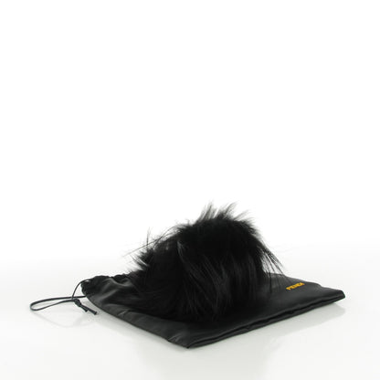 Fendi Vitello Elite Fox Fur Fusto Monster Bag Bug Charm Black Yellow 5 of 5