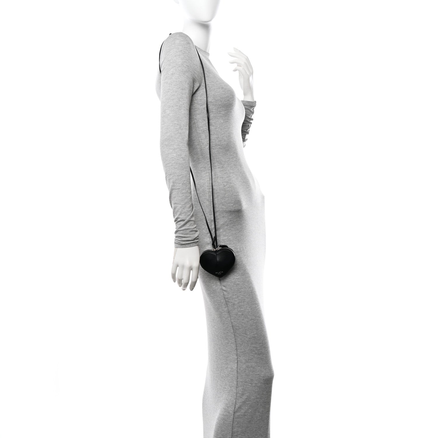 Alaia Buffed Calfskin Le Coeur Mini Coin Pouch Black 2 of 9