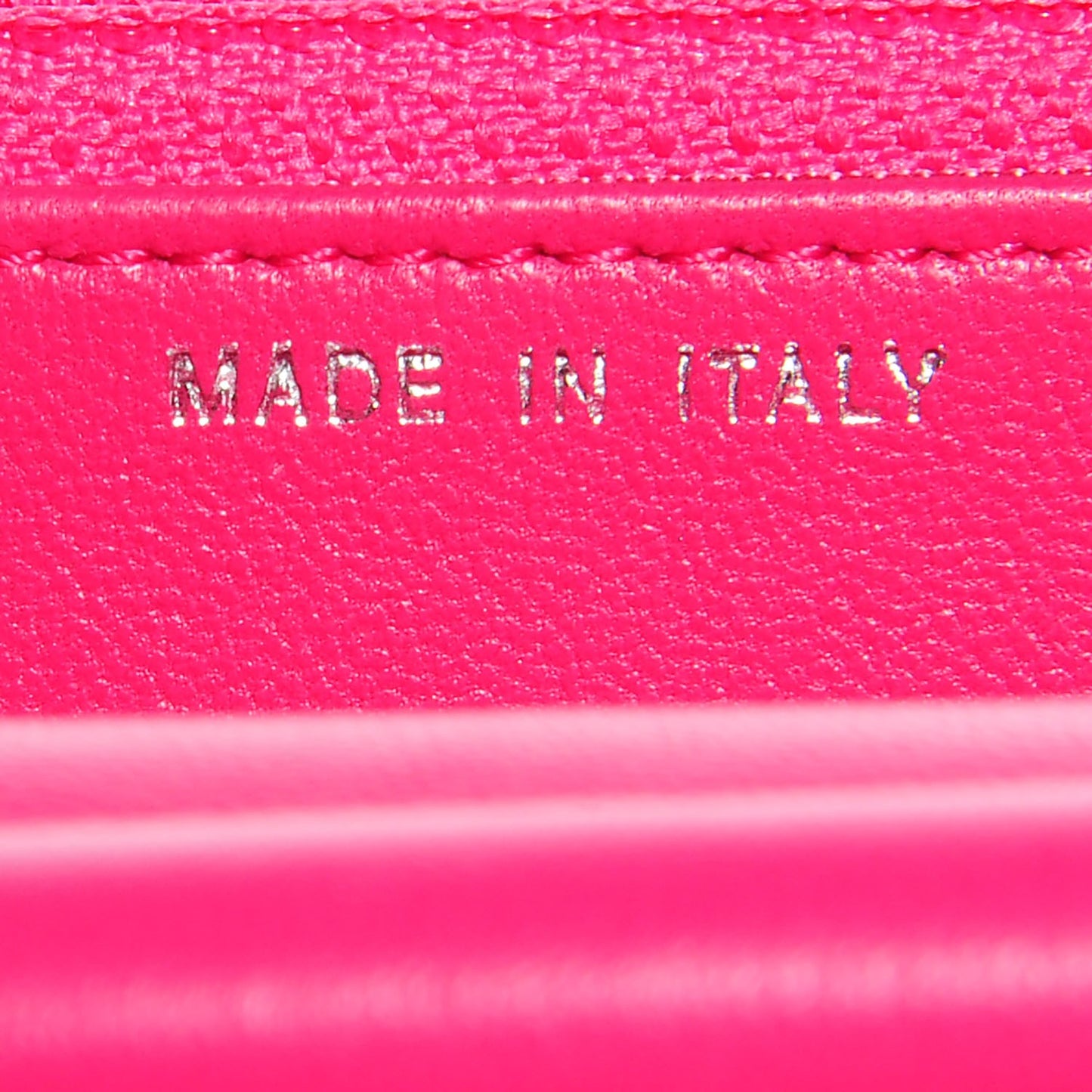 Lambskin Quilted Wallet On Chain WOC Fuchsia