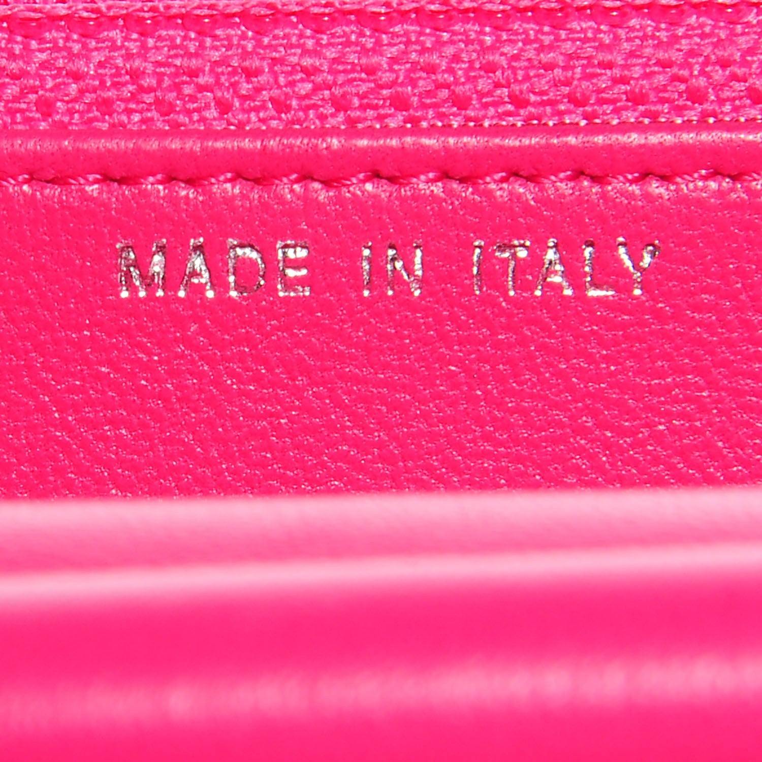 Chanel Lambskin Quilted Wallet On Chain WOC Fuchsia 8 of 9