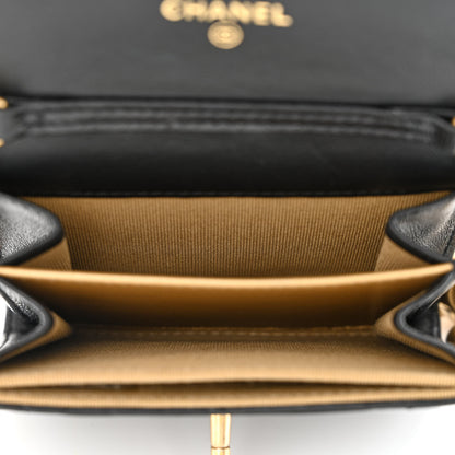 Chanel Lambskin Quilted Pearl Crush Clutch With Chain Black 5 of 12