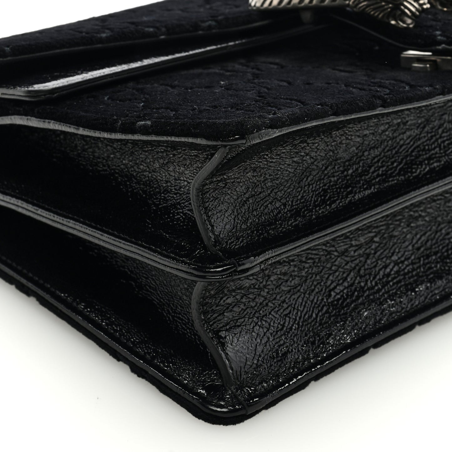 Velvet GG Monogram Small Dionysus Shoulder Bag Black