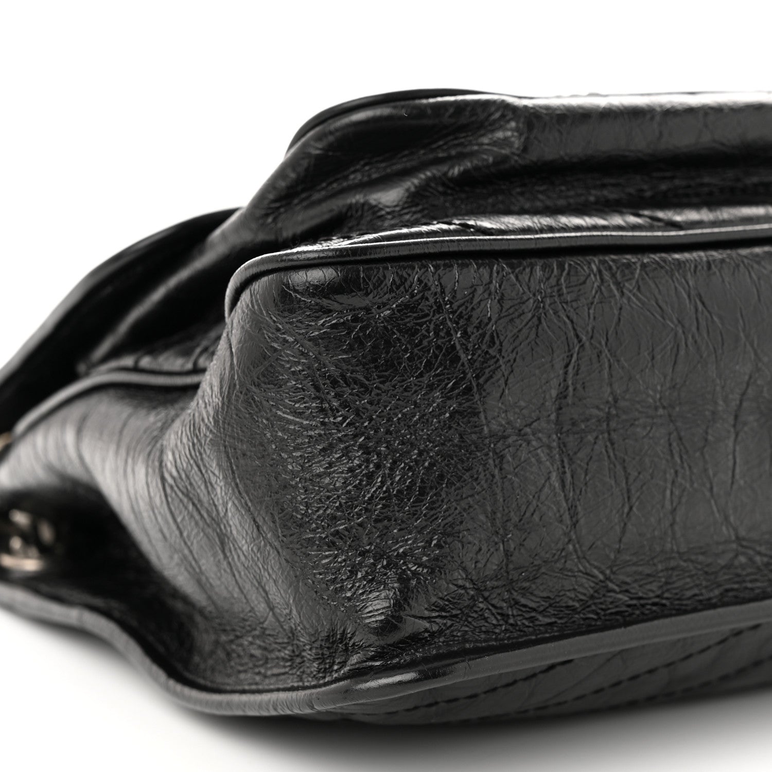 Saint Laurent Crinkled Calfskin Matelasse Monogram Large Niki Chain Satchel Black 9 of 10
