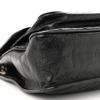 Saint Laurent Crinkled Calfskin Matelasse Monogram Large Niki Chain Satchel Black 9 of 10