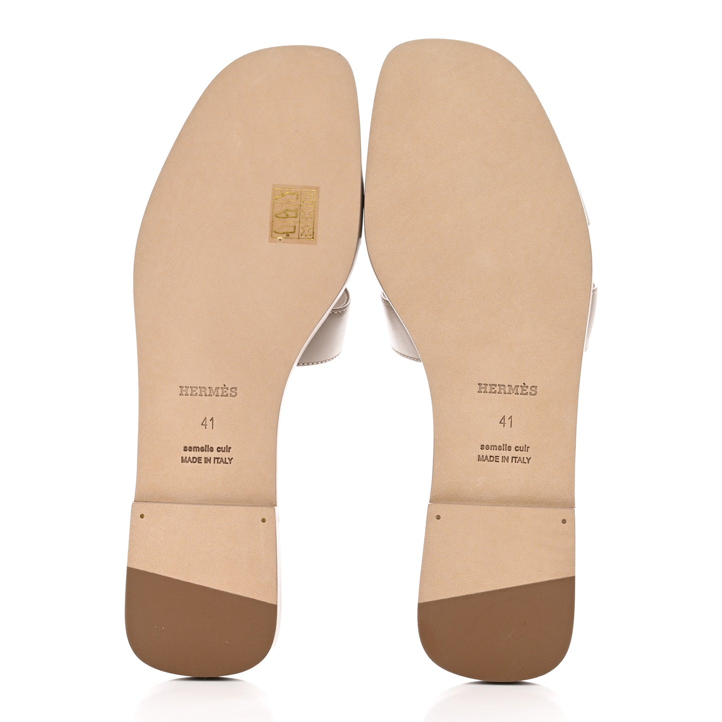 Box Calfskin Oran Sandals 41 Beige Mastic