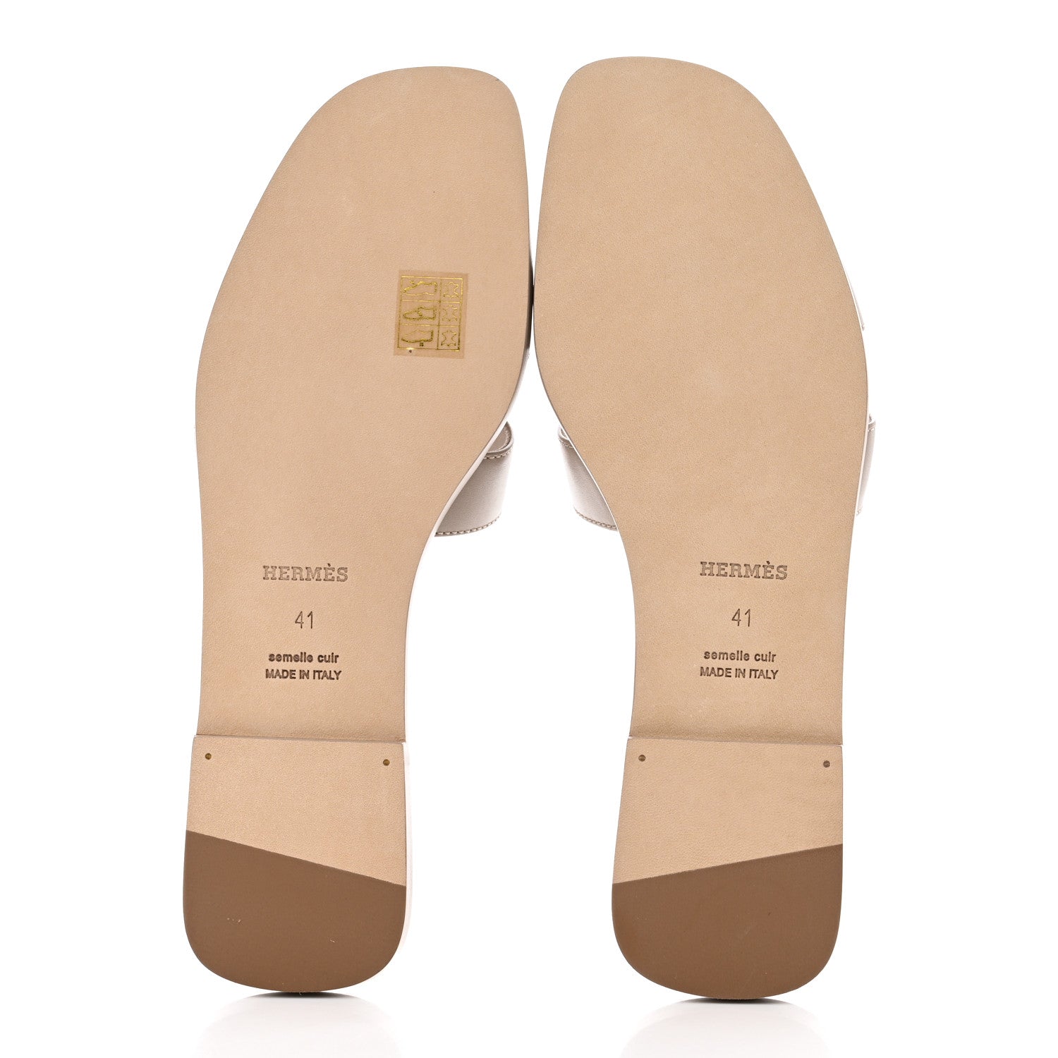 Hermes Box Calfskin Oran Sandals 41 Beige Mastic 5 of 9