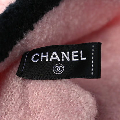 Chanel Cashmere Blend CC Beanie Hat Pink Black 4 of 5
