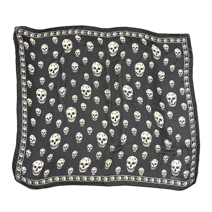 Alexander McQueen Silk Chiffon Skull Scarf Black Ivory 2 of 4