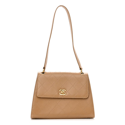 Chanel Caviar Stitched Shoulder Flap Bag Beige 1 of 8