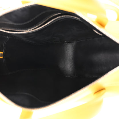 Balenciaga Shiny Day Calfskin Logo S Triangle Duffle Jaune Black 5 of 10