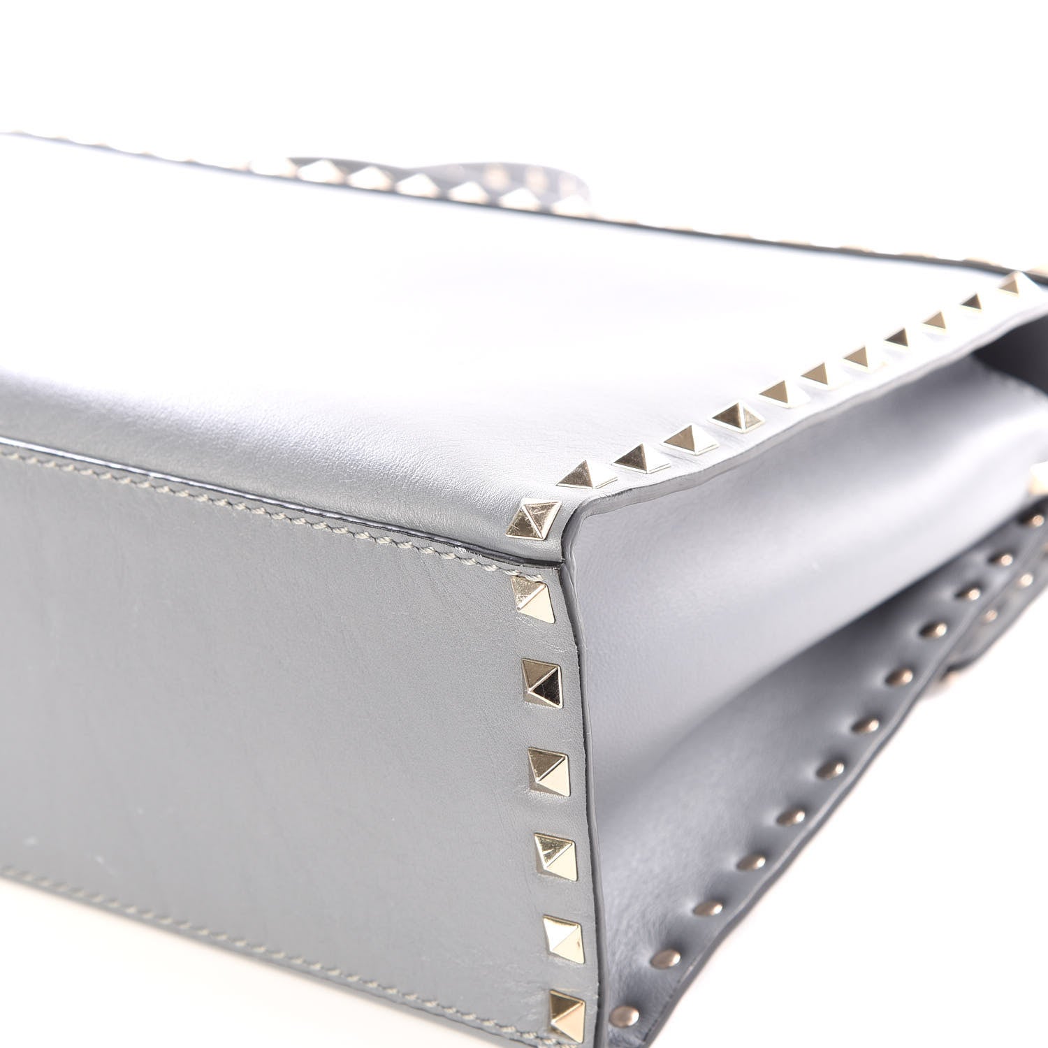 Valentino Garavani Vitello Rockstud Single Handle Flap Bag Light Stone 8 of 14