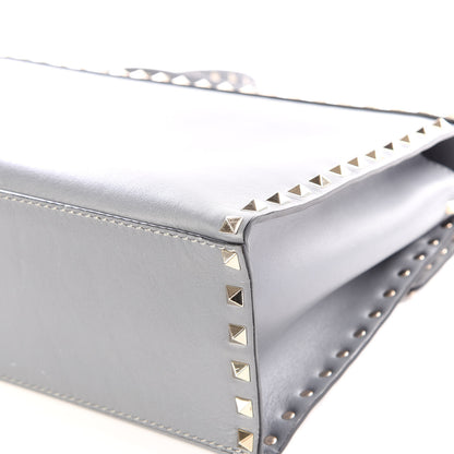Valentino Garavani Vitello Rockstud Single Handle Flap Bag Light Stone 8 of 14