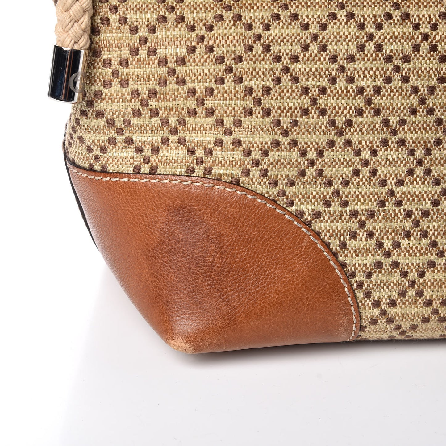 Straw Diamante Maui Tote Brown