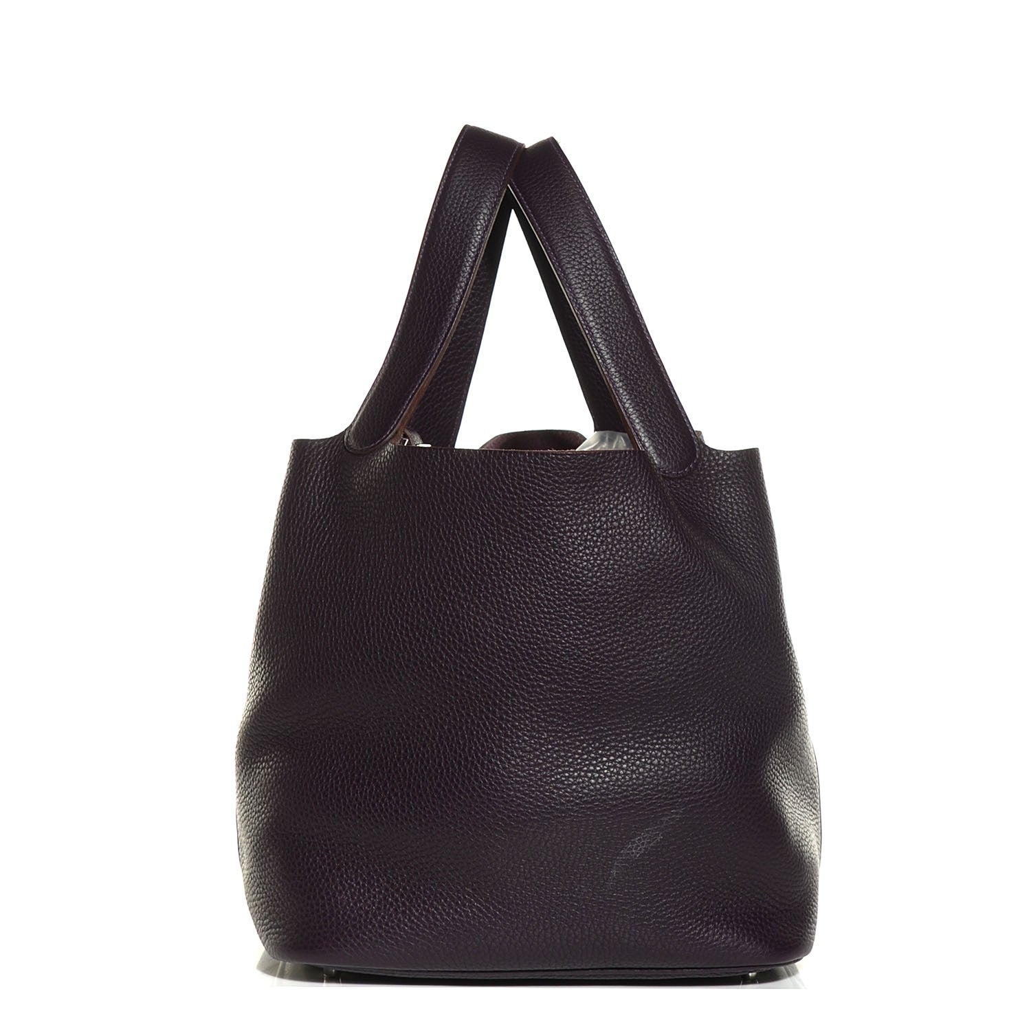 Hermes Taurillon Clemence Picotin Lock GM Raisin 1 of 15